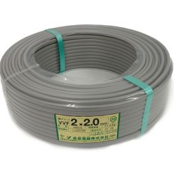 ☆☆ 弥栄電線株式会社 弥栄電線株式会社《 鉛フリー VVFケーブル 平形 》100m巻 / 灰色 / VVF2×2.0 / 002 Nランク