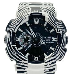  CASIO カシオ G-SHOCK  WILDLIFE PROMISINGコラボモデル GA-110WLP-7AJR 白×黒 クォーツ 腕時計 Bランク