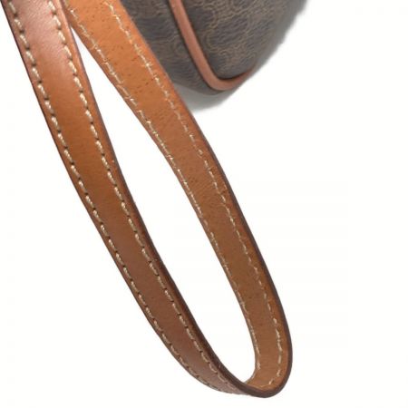  CELINE セリーヌ マカダム柄 セカンドバッグ M95 ブラウン PVC レザー ヴィンテージ