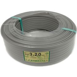 ☆☆  弥栄電線株式会社《 鉛フリー VVFケーブル 平形 》100m巻 / 灰色 / VVF3×2.0 / 001 Nランク