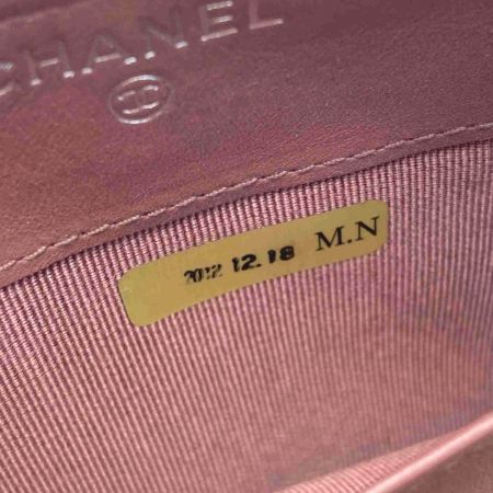  CHANEL シャネル マトラッセ ラウンドファスナー長財布 ブラウン エナメル