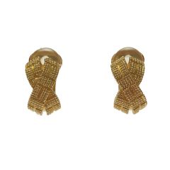  Christian Dior クリスチャンディオール クロス Xデザイン ゴールド GP イヤリング Aランク