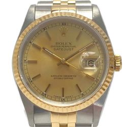 ☆☆ ROLEX ロレックス デイトジャスト X番 K18YG×SS Ref:16233 SN:X421589 シャンパン 自動巻き メンズ 腕時計 Bランク
