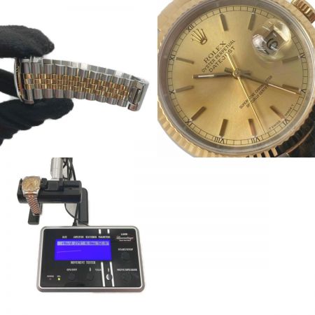  ROLEX ロレックス デイトジャスト X番 K18YG×SS Ref:16233 SN:X421589 シャンパン 自動巻き メンズ 腕時計