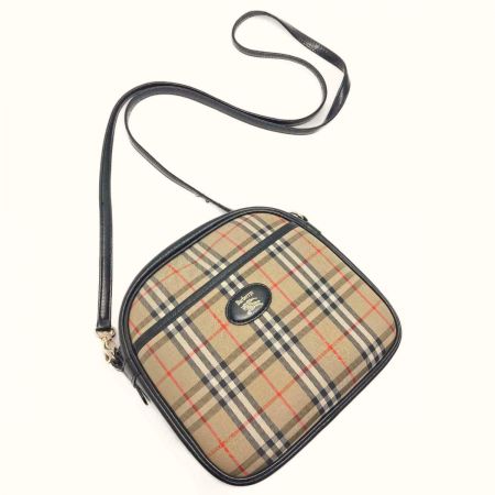  Burberrys バーバリーズ クラシックチェック ショルダーバッグ キャメル キャンバス×レザー