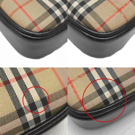  Burberrys バーバリーズ クラシックチェック ショルダーバッグ キャメル キャンバス×レザー