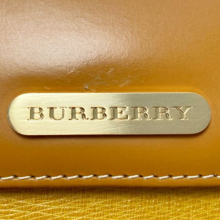  BURBERRY バーバリー ハンドバッグ マスタード コンビレザー フラップ レディース ヴィンテージ 布袋有