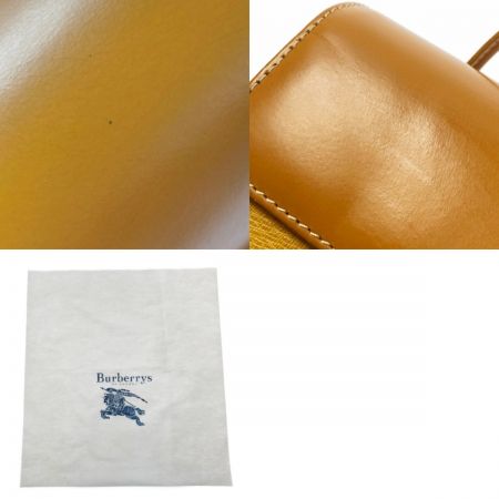  BURBERRY バーバリー ハンドバッグ マスタード コンビレザー フラップ レディース ヴィンテージ 布袋有