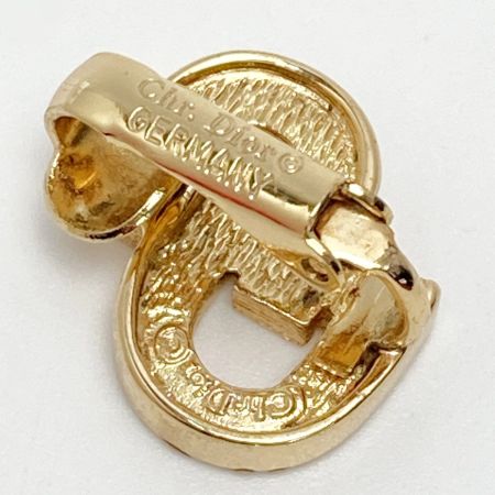  Christian Dior クリスチャンディオール CDロゴ ラインストーン イヤリング ゴールド GP ヴィンテージ