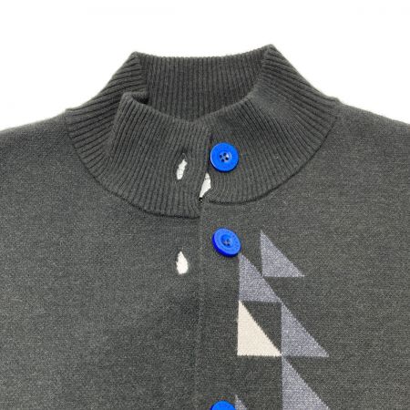  SUPER LADY kansai yamamoto スタンドカラージャージーニットコート L レディース 3920-W-813 ブラック×ブルー