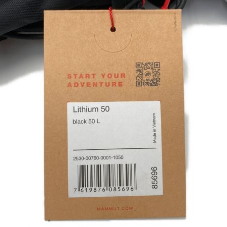  MAMMUT マムート リチウム 50 バックパック リュック 85696 ブラック