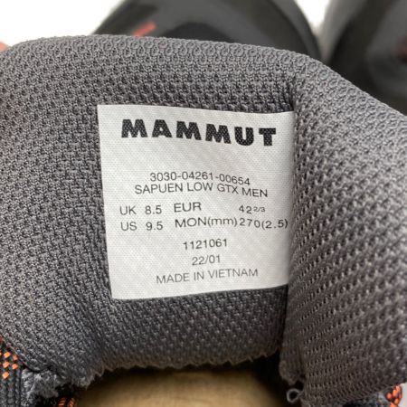  MAMMUT マムート Sapuen Low GTX ハイキングシューズ 27.0cm US9.5 メンズ ブラック×オレンジ