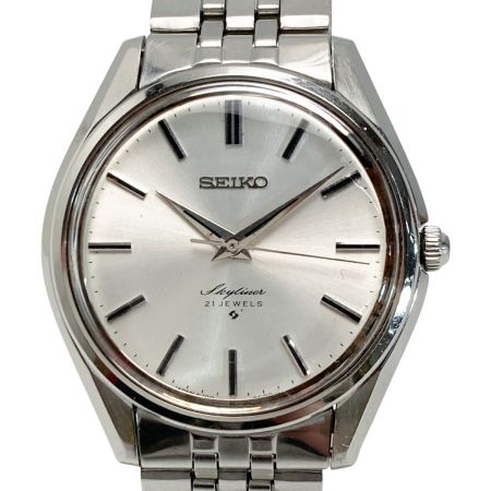  SEIKO セイコー スカイライナー 21石 6100-8000 シルバー 手巻き メンズ 腕時計 Skyliner
