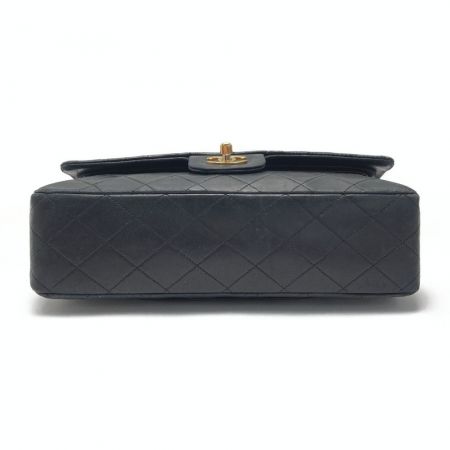  CHANEL シャネル マトラッセ25 Wフラップ チェーンショルダーバッグ ブラック ラムスキン