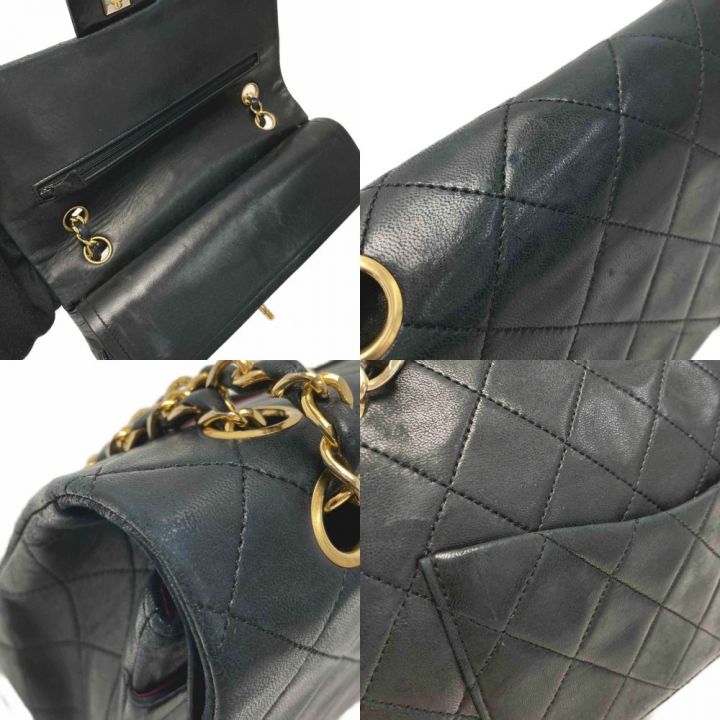 中古】 CHANEL シャネル マトラッセ25 Wフラップ チェーンショルダーバッグ ブラック ラムスキン｜総合リサイクルショップ  なんでもリサイクルビッグバン オンラインストア