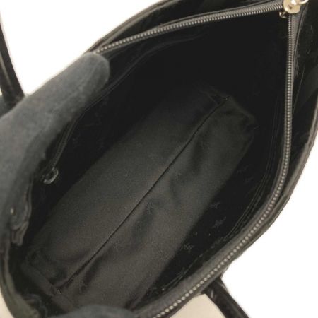  Yves Saint Laurent イブサンローラン YSL 総柄 ハンドバッグ ブラック キャンバス×レザー ヴィンテージ