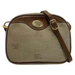  Burberrys バーバリーズ シャドウホースロゴ  PVCxレザー シャドーフォース ショルダーバッグ レディース ゴールド金具 Cランク