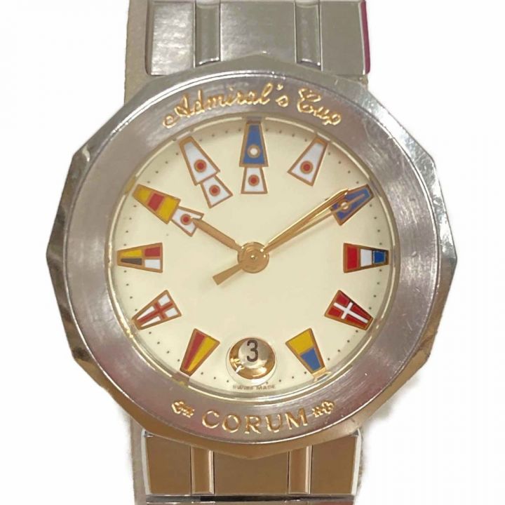 CORUM コルム アドミラルズカップ デイト 39.610.20 V-50 クリーム クォーツ レディース 腕時計 Adomirals  Cup｜中古｜なんでもリサイクルビッグバン