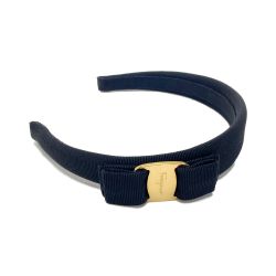 ☆☆ Ferragamo フェラガモ ヴァラ リボン カチューシャ ブラック ヘアアクセサリー Bランク