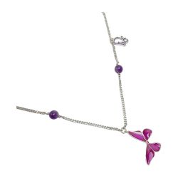 ☆☆ Christian Dior クリスチャンディオール バタフライモチーフ ネックレス シルバー メッキ 蝶 Aランク