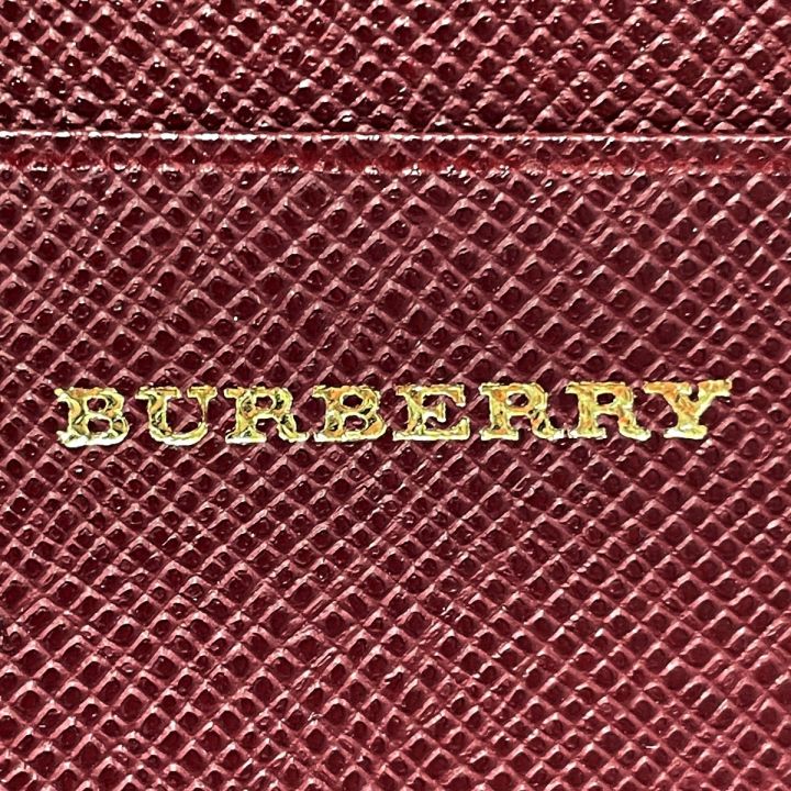 極美品　BURBERRY バーバリー　三つ折り財布　YT4608 箱付き BURBERRY バーバリー Wホック財布 三つ折り財布 YT4608 バーガンディー