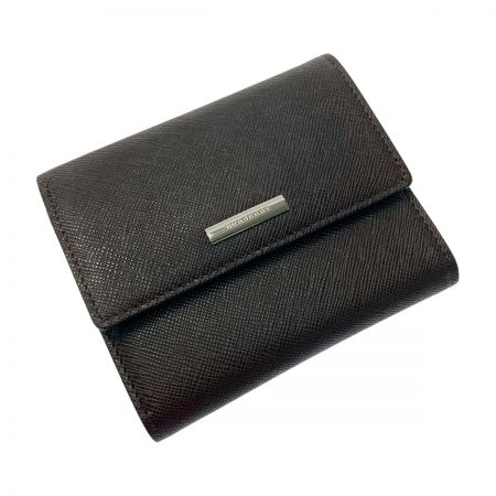  BURBERRY バーバリー Wホック 3つ折り財布 YT4608 ダークブラウン レザー 箱有