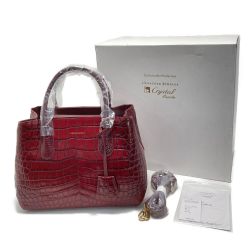 ☆☆ LEATHER JEWELS レザージュエルズ 2WAYバッグ ハンドバッグ クロコ型押し メルディアナ 牛革 17N94 ワインレッド Sランク