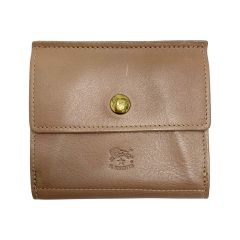  IL BISONTE イルビゾンテ レザー C0910 ピンクベージュ系 Wホック財布 Bランク