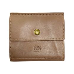 ☆☆ IL BISONTE イルビゾンテ レザー C0910 ピンクベージュ系 Wホック財布 Bランク