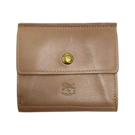  IL BISONTE イルビゾンテ レザー C0910 ピンクベージュ系 Wホック財布