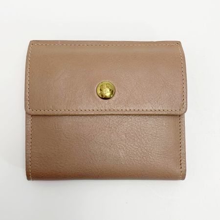  IL BISONTE イルビゾンテ レザー C0910 ピンクベージュ系 Wホック財布