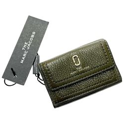 ☆☆ MARC JACOBS マークジェイコブス 3つ折り財布 M0015413 グリーン レディース ゴールド金具 Aランク