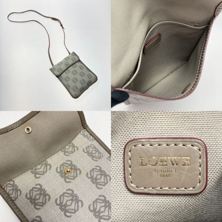 中古】 LOEWE ロエベ アナグラム ロゴ ショルダーバッグ 368.80.790 グレー PVC×レザー｜総合リサイクルショップ  なんでもリサイクルビッグバン オンラインストア