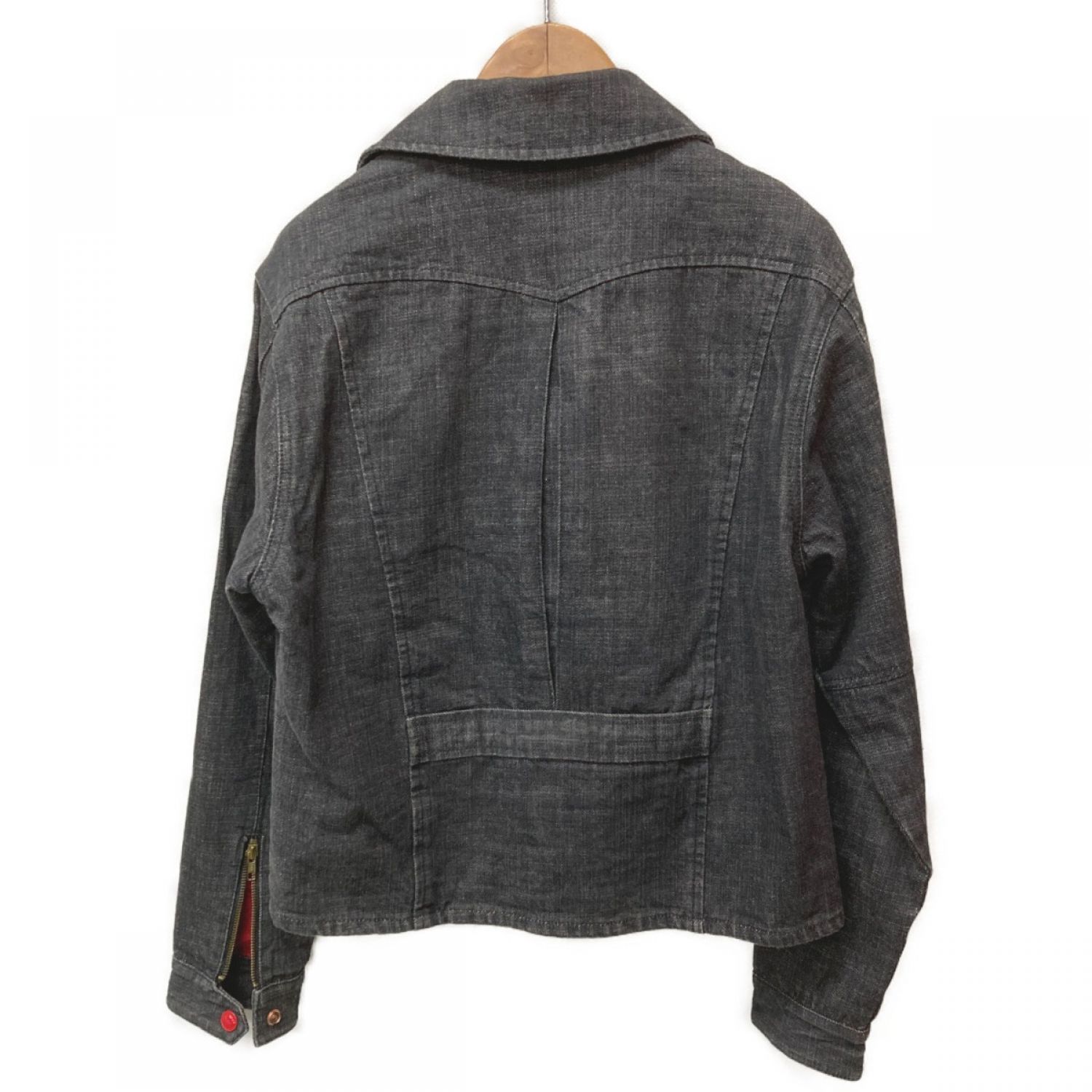 中古】 EVISU エビス ライダース ジャケット サイズ 40 メンズ グレー