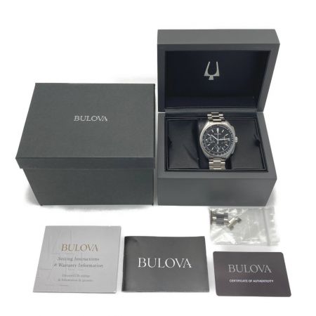  BULOVA ブローバ ルナ パイロット クロノグラフ 96B258 クォーツ メンズ 腕時計 箱有 ムーンウォッチ