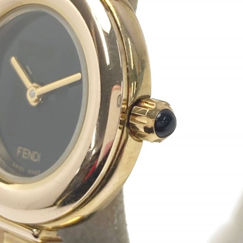 中古】 FENDI フェンディ FFロゴ GP ラウンドフェイス 320L ブラック