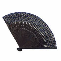 ☆☆ CELINE セリーヌ マカダム 総柄 扇子 ネイビー 和小物 箱・布袋有 Aランク