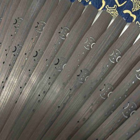  CELINE セリーヌ マカダム 総柄 扇子 ネイビー 和小物 箱・布袋有