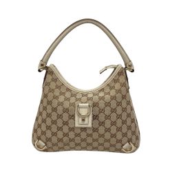 ☆☆ GUCCI グッチ GGキャンバス ワンショルダーバッグ 130738 ベージュ アビー キャンバス×レザー Cランク