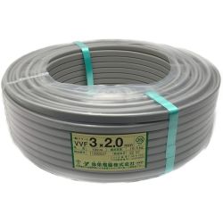 ☆☆ 弥栄電線株式会社 《 鉛フリー VVFケーブル 平形 》100m巻 / 灰色 / VVF3×2.0 / 11080037 Sランク