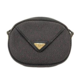 〇〇 Yves Saint Laurent イブサンローラン ショルダーバッグ 三角ロゴプレート グレーマルチxブラック ヴィンテージ Cランク