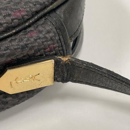  Yves Saint Laurent イブサンローラン ショルダーバッグ 三角ロゴプレート グレーマルチxブラック ヴィンテージ