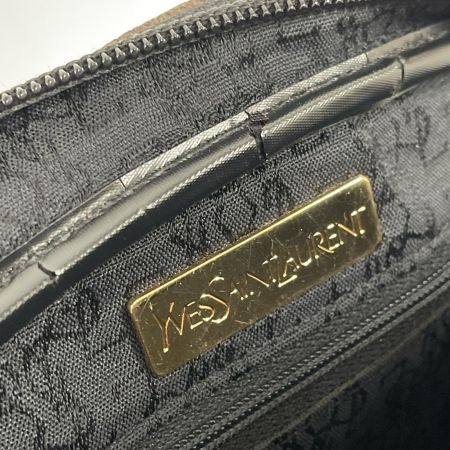  Yves Saint Laurent イブサンローラン ショルダーバッグ 三角ロゴプレート グレーマルチxブラック ヴィンテージ