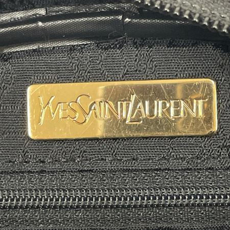  Yves Saint Laurent イブサンローラン ショルダーバッグ 三角ロゴプレート グレーマルチxブラック ヴィンテージ