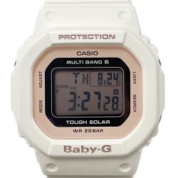 ☆☆ CASIO カシオ Baby-G 電波ソーラー BGD-5000U-7DJF ホワイト×ピンク 樹脂 デジタル レディース 腕時計 Sランク