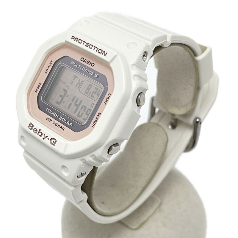 中古】 CASIO カシオ Baby-G 電波ソーラー BGD-5000U-7DJF ホワイト