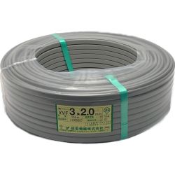 ☆☆  弥栄電線株式会社《 鉛フリー VVFケーブル 平形 》100m巻 / 灰色 / VVF3×2.0 / 11080007 グレー Sランク