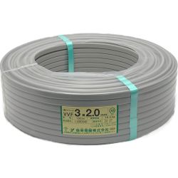 ☆☆  弥栄電線株式会社《 鉛フリー VVFケーブル 平形 》100m巻 / 灰色 / VVF3×2.0 / 11080048 グレー Sランク