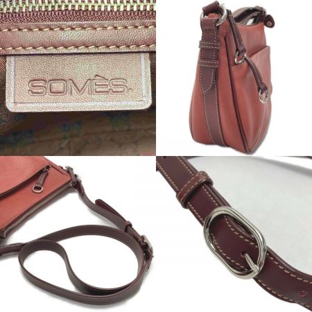  Somes Saddle ソメスサドル ショルダーバッグ レッドxボルドー 牛革 レザー
