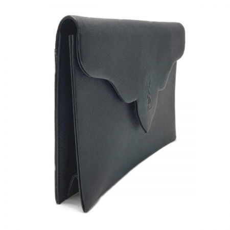  Yves Saint Laurent イブサンローラン YSLロゴ クラッチバッグ ブラック レザー セカンドバッグ